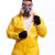 防化服化学防护服连体全身生化实验室防耐酸碱喷漆工作服 黄色+防毒面具+护目镜+脚套 XL