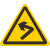 帝阔90直径交通标识牌圆牌三角牌铝槽现货警示牌路标指示标志不锈钢版 向左急转弯90cm