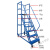奔新农 仓库登高车超市货架理货上货平台梯子可移动式踏步梯注塑机上料梯 平台离地1.2米【0.6米宽】 灰白/蓝色