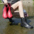 Maycaur 雨鞋女中筒坡跟女士可爱时尚水靴女款式水鞋厨房防滑劳保钓鱼洗 黑色 41标准运动鞋码