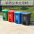 大号脚踏式分类垃圾桶四色户外商用带盖厨房垃圾箱清洁脚踩 80L脚踏K款绿色厨余 送一卷垃圾