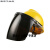 定制定制电焊面罩配全帽式焊防护面具防烤脸护脸全脸焊头戴式焊帽 (绿色)面罩+黄色安全帽