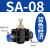 管道接头气动气管节流阀 SA SA4 SA6 SA8 SA10 SA12 气管阀 蓝盖经济款