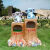 创意卡通分类垃圾桶玻璃钢雕塑户外园林景区幼儿园庭院果皮箱摆件 20666兔子熊猫双垃圾桶带指示牌大号
