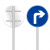 前方标识限速鸣笛行驶路口环形标志牌低交通安全50单向建议环岛左 B-13平面铝板J 50x50cm0