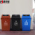 集华世 上海摆盖分类垃圾桶加厚小区物业垃圾箱【60L蓝色可回收物】JHS-0012
