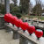 大门灯红色球形柱头灯红球围墙红光LED圆球灯户外防水太阳能光控 太阳能款+不锈钢底座+40厘米红球