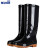 斯铂格 劳保雨靴PVC防滑防水防刺靴子 高筒黑色-牛筋底-无绒45