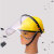 锐麻   配帽式防飞溅面屏切割打磨面罩铝包边支架防护面罩 黄色帽+黑支架+1.0PC面屏(耐高温) 均码 