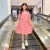 乔僖枫女童夏季连衣裙韩版中大童学院风泡泡袖公主裙POLO领韩版儿童裙子 粉红色 120cm