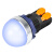 蓝波22mm电源工作指示灯9 24V平面球面发光LED塑料信号灯AD16圆形大面球形快接端子 塑料圆球面-蓝光