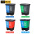 格圣奇双桶分类垃圾桶厨房可回收垃圾箱小号连体式桶C4070蓝灰16L