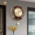 明班黄铜挂钟新中式钟表客厅家用时尚现代简约高档挂墙轻奢时钟乔迁 铜款实木色-科技板