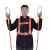安全带工地施工保险带高空作业安全带全身五点式攀岩安全带安全绳 橘色单大钩2米带绑腿