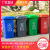 干湿分类大号垃圾桶环卫户外上海大型商用室外带盖大号垃圾桶塑料 120L加厚带轮带盖（蓝）可回收