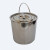 不锈钢水桶手提式大容量带盖提桶油桶储水酒店餐厅铁桶提水桶A 特厚16升两只+金属水舀不带盖