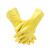 胜丽 PVC浸塑手套劳保橡胶 耐磨 防水防油 耐弱酸碱 工业防护 208 黄色 均码 1副装