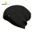 代尔塔(Deltaplus)冬季时尚户外防寒针织绒线帽 法国设计 男女透气保暖防风防护帽 均码 粗绒线款(黑色)