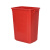 沸耐笙 G-0241 红色无图案长方形垃圾桶 20L无盖 1个