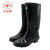 双安BX005（S）耐酸碱长筒靴防腐蚀防化学品橡胶靴高筒 黑色 36 