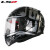 LS2摩托车头盔男女重机车安全帽高清全盔头灰四季跑盔个性FF353 黑灰谍网 XL（57-58cm）