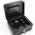 海斯迪克 手提防盗带锁收银箱 储蓄盒保险箱工具收纳盒 (钥匙)黑色30*25*9cm HKT-229