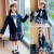 适合2-12岁小孩子穿的女童jk春装2022新款儿童学院风西装外套小学生正版英伦套装裙 单件藏青色外套 170cm(170cm)