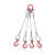 钢丝绳吊索具/压制钢丝绳组合吊具/起重吊钩索具/二肢三肢四肢 3吨1米4腿美式货钩