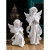 欧式复古少女天使摆件美式做旧树脂石膏雕像小天使女孩桌面装饰品 右卧羽翼天使