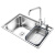TLXT厨房不锈钢水槽单槽 一体水池加厚洗菜盆 拉丝洗碗池家用 201钢42*36拉丝8件套