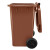 海斯迪克 HK-363 户外环卫垃圾桶 大号特厚桶 塑料分类垃圾箱 上海分类垃圾桶 咖啡色湿垃圾 加厚120L