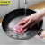 京洲实邦 双面洗碗洗锅海绵擦厨房抹布百洁布清洁去污 红色10个装 JZSB-9007