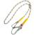 高空外墙耐磨安全绳攀岩安全带延长连接绳双挂钩保险绳1 2 3 5米 绳16毫米5米长度一套