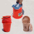 塑料红桶水桶泡脚洗车桶脸盆茶渣桶大容量喜结婚带盖手提加厚 超厚不烂桶(无盖)