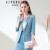 歌珀莱品牌女装纯色职业休闲小西装外套女短款2022新款春季时尚小个子 蓝色 S