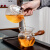耐热玻璃功夫茶具套装家用简约锤纹泡茶壶现代透明泡茶器日式 7头(锤纹侧把壶-6个高碗杯)