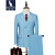 袋鼠（DaiShu）男士双排扣西服套装修身帅气商务职业西装两件套大码正装结婚礼服 酒红色 2XL