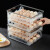 日本鸡蛋收纳盒冰箱用收纳架鸡蛋托架自动滚蛋鸡蛋盒储存盒保鲜盒 鸡蛋盒双层大号2件套10L