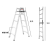 定制定制宝富直马梯轻便梯铝合金梯踏板工用 工程梯折叠加厚人字 RTCL3三阶直马梯