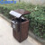 蓝鲸环卫 深咖啡双 户外塑木垃圾桶单桶庭院物业果皮箱LJHW-9019