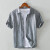 歌世爵男士亚麻衬衫短袖宽松棉麻薄款中国风上衣2022夏季休闲衬衣 灰色 XL