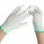 从豫 PU涂指白色尼龙薄款工作手套 涂层胶劳保手套 绿边涂指手套-M码 一双价 