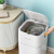 定制垃圾桶厕所卫生间厨房客厅大容量自动打包有盖带盖卧室篓 大盖 灰 +30只垃圾袋