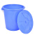 屹选工品大水桶 圆形塑料桶大号酒店厨房工业储水桶环卫物业大容量垃圾桶 加厚带盖蓝色-65L 