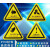 当心触电标志大号三角形车间验厂安全标识牌小心有电危险警示贴纸 闪电标识 5x5cm，30张起发