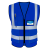 反光背心施工工人网布透气马甲工程管理人员口袋安全防护警示衣服 布面深蓝色
