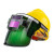 埠帝电焊脸部 面罩焊工脸部款变光电焊防护罩 安全帽电 真彩PC铝架大镜片可调款黄安全