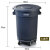 大号塑料圆形垃圾桶酒店厨房工业环卫物业大容量有盖加厚收纳水桶 120L灰色加强版带底座