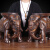 晨熙实木雕刻大象换鞋凳子一对木质象摆件落地玄关客厅手工艺礼品乔迁 小号木 福象凳(长30*高20厘米)