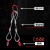 力虎王 钢丝绳吊具 压制钢丝绳组合吊具 钢丝绳组合整套起重工具吊钩吊索具 双腿5吨3米